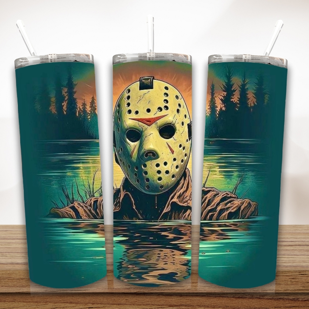 Made To Order Horror Movie Jason Voorhees Themed 20 Oz Tumbler